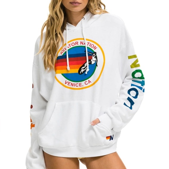 Aviator Nation Hoodie Relaxed Venice Pullover Sz M Unisex - Picture 4 of 12